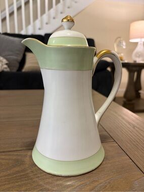 Vintage Nippon Hand Painted Porcelain Pitcher / Pot –Gold Detail